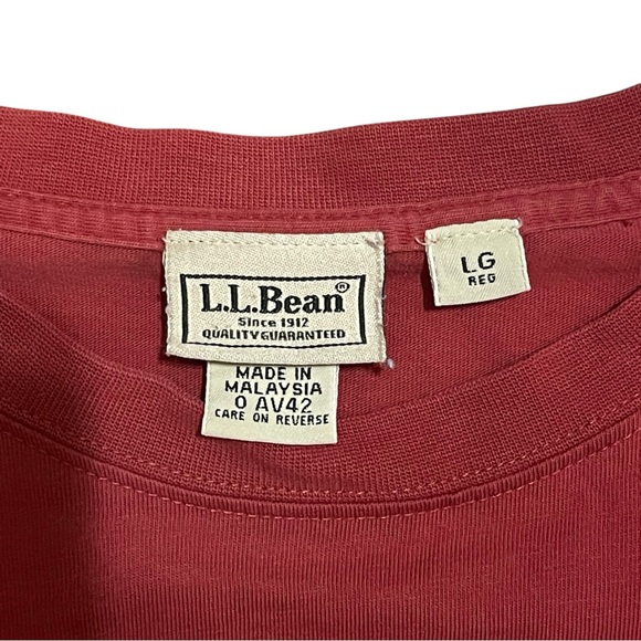 L.L. Bean Women Blank Red Long Sleeve T Shirt Sz L Regular - Picture 2 of 6